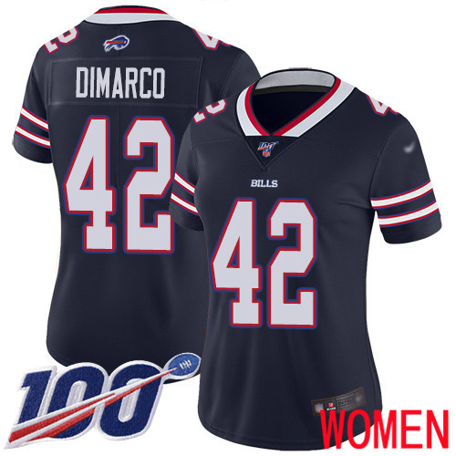 Women Buffalo Bills 42 Patrick DiMarco Limited Navy Blue Inverted Legend 100th Season NFL Jersey